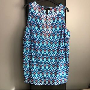 INC Women’s Aztec Sleeveless Casual Tank Top Size 1X